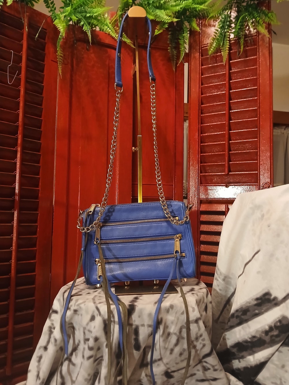 Rebecca Minkoff Blue Chain-Accent Crossbody Bag